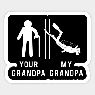 diving your grandpa my grandpa tee for your grandson granddaughter Sticker